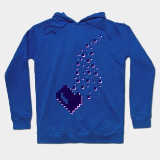 Dissolving pixel heart Hoodie